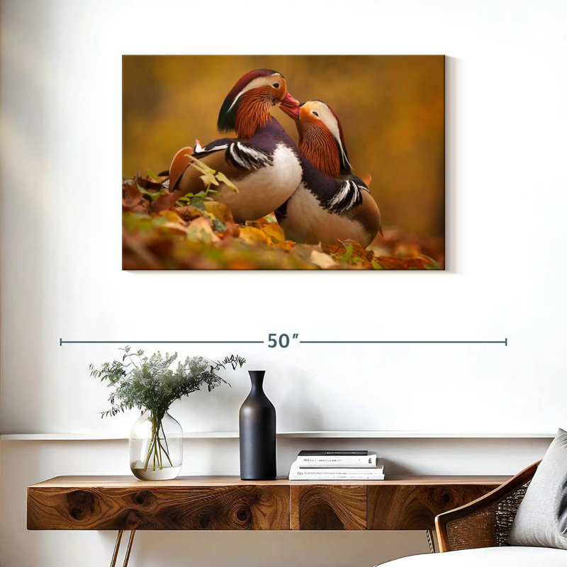 Brampt Loving Mandarin Ducks, 24" H x 36" W