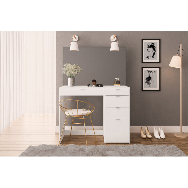Cottesmore Dressing Table with Mirror, Matte White