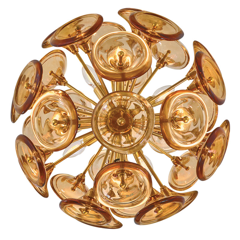 Maya Chandelier, Amber, 70.5" H x 19.75" W x 19.75" D, 8 Lights