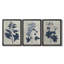 Fleurs pressées bleu marine VI - Toile tendue avec châssis sur mesure - 3 pièces-1978411026-1978411029