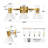 3-Light Bathroom Vanity Light, Modern Gold Wall Sconce with Clear Glass Shades