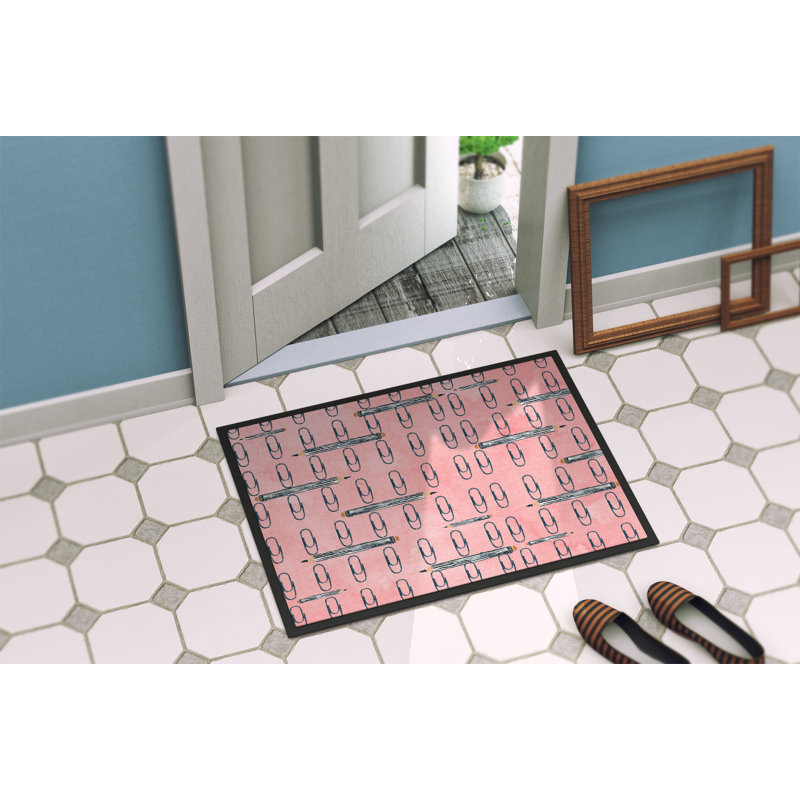 Tapis de porte à trombones organisé, Rose, 24 po x 36 po