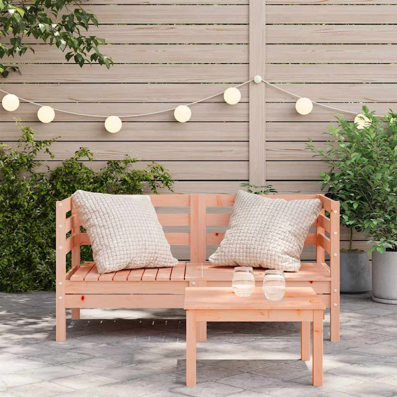 Fynn 63.5cm Wide Wood Patio Sectional, Brown