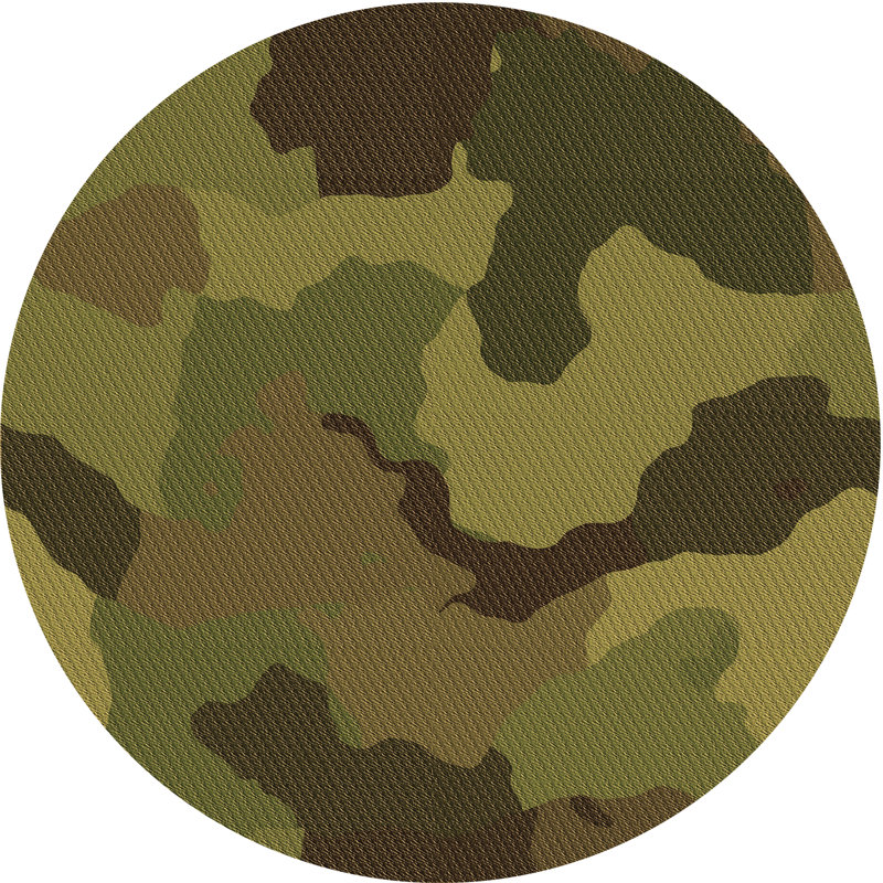 Performance Wool Camouflage Indoor Rug, Round 3'