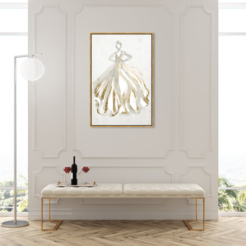« élégant flow flow iii », reproduction sur toile, H 36 po x l 24 po, Cadre doré