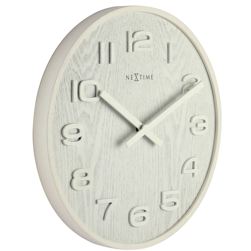 Alexee Wood Wall Clock, Medium, White