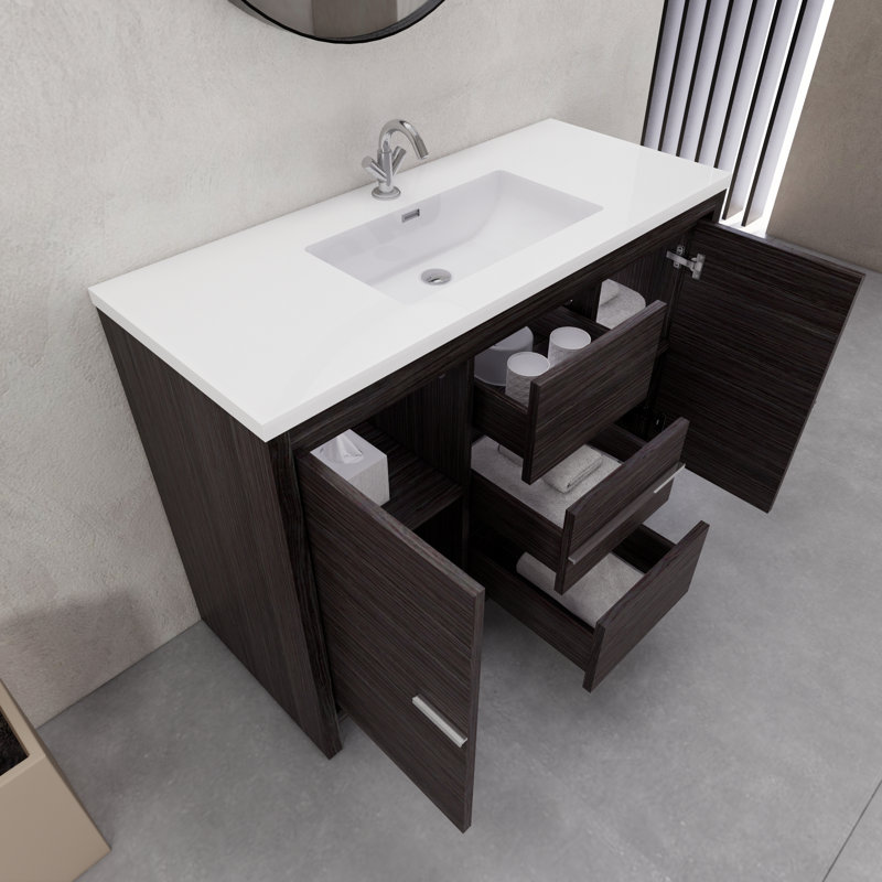 Eden 48" Single Sink Bathroom Vanity Set, Dark Gray