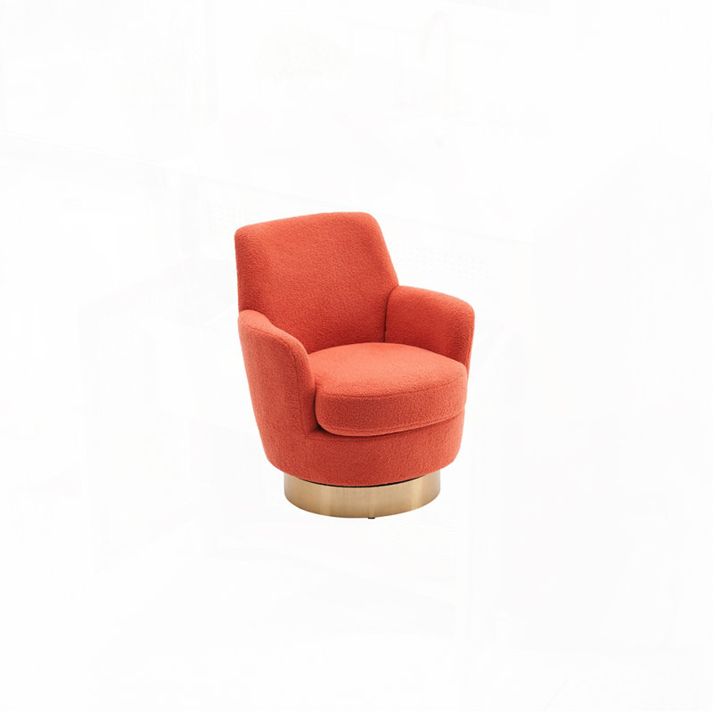 Fauteuil demi-tonneau Teddy, Orange moelleux