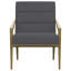 Chaise de salle à manger avec accoudoirs rembourrés en métal 1pc Modern Design-1055794728