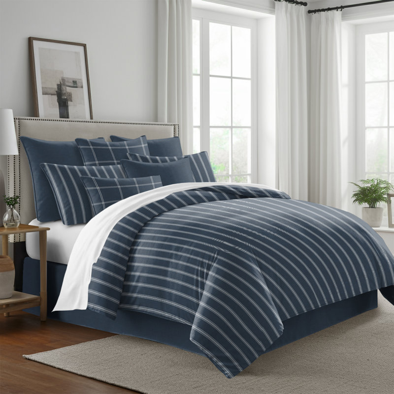 Ensemble d'édredon en coton 8 pièces Shay, Édredon pour lit simple + 7 pièces supplémentai
