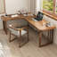 Bureau rectangulaire brun en bois massif-599822302-599822297
