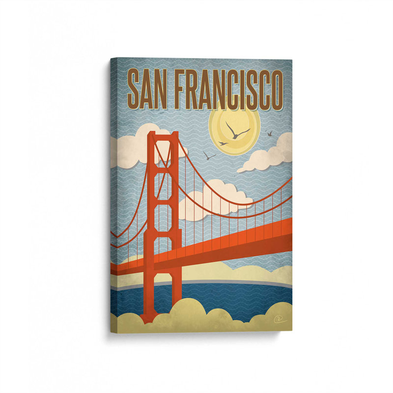 Golden Gate Days à San Francisco, H 12 po x l 8 po, Toile tendue, Ne s’applique pas