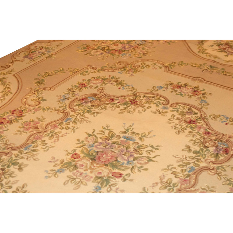 Hand Knotted Area Rug in Beige