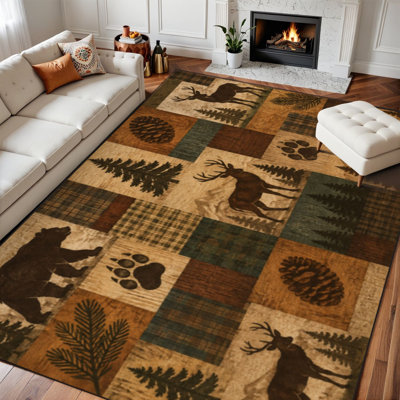 Faux Fur Abstract Rug