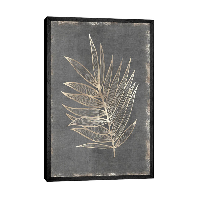 Gilded Botanical I by Eva Watts - Painting on Canvas, Black Framed, 152.4cm H x 101.6cm W x 3.81cm D