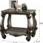 Table de bout en platine antique gris de style rétro avec tablette inférieure pour salon