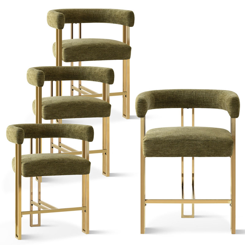 Tabouret de comptoir en chenille 25 po, Vert