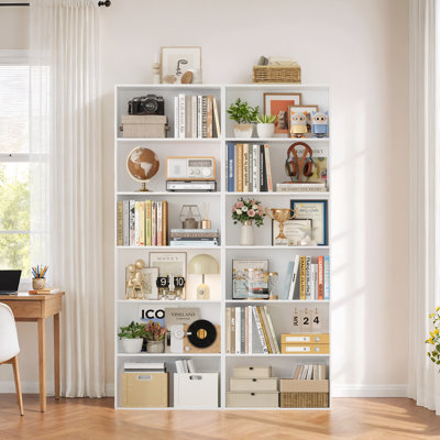 Bibliothèque standard Langner H 70,8 "x l 23,6", bibliothèque ouverte à 6 niveaux et bibliothèque, bibliothèque autoportante avec tablettes de rangement pour chambre à coucher, salon et bureau