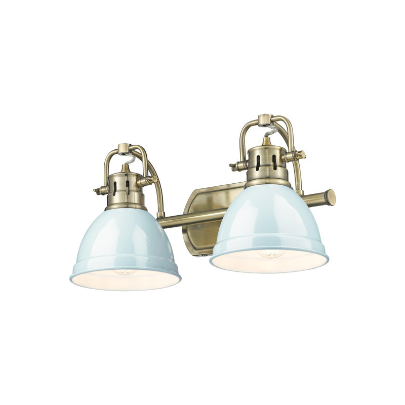 Calica 2-Light Bath Vanity, Aged Brass, Seafoam
