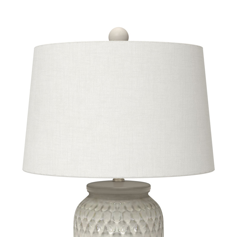 Luna - 27" White Ceramic Table Lamp with Gentle Distressing - Set of 2 - White Finish