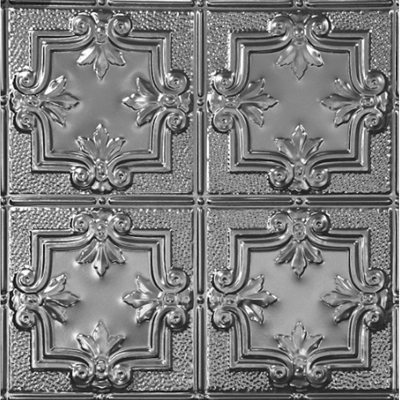 Carreau de plafond en étain argenté 1,98 pi x 1,98 pi