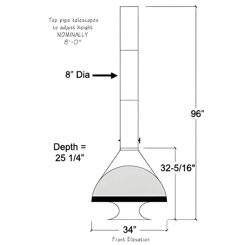 34" Malm Zircon Direct Vent Gas Fireplace MCM Mid Century Modern Cone Fireplace, Pure Copper