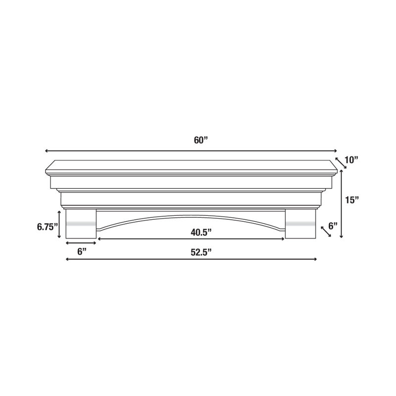 The Celeste Fireplace Mantel Shelf, Dune, 72"
