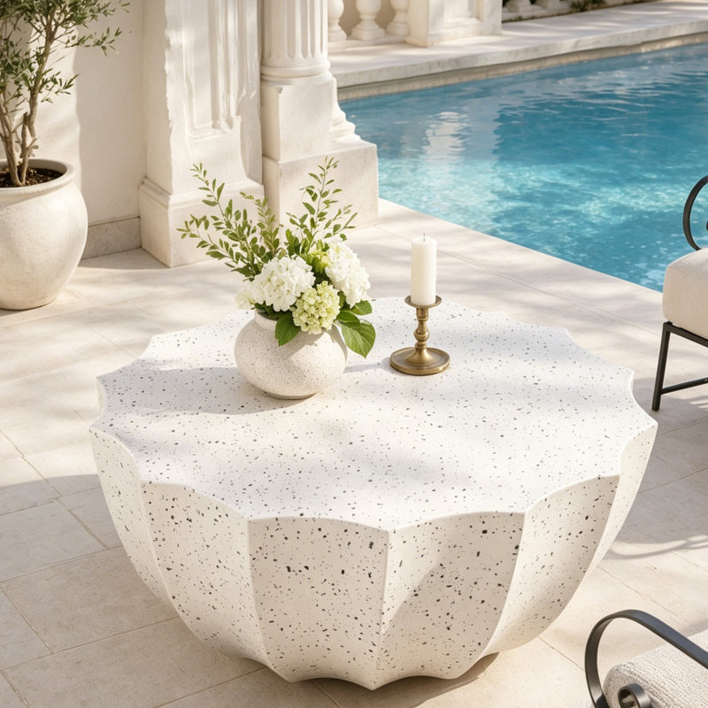 Table basse moderne et imperméable, Blanc