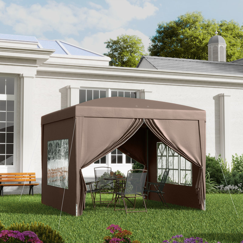 Medberry 3m x 3m Steel Pop-up Gazebo, Brown