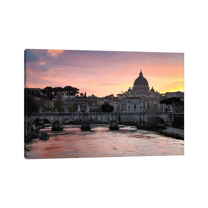 Sunset On The Vatican, Rome II by Matteo Colombo - No Frame Gallery-Wrapped Canvas Giclée on Canvas, 66.04cm H x 101.6cm W