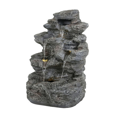 5-Tiered Concrete Tall Slim Fountain