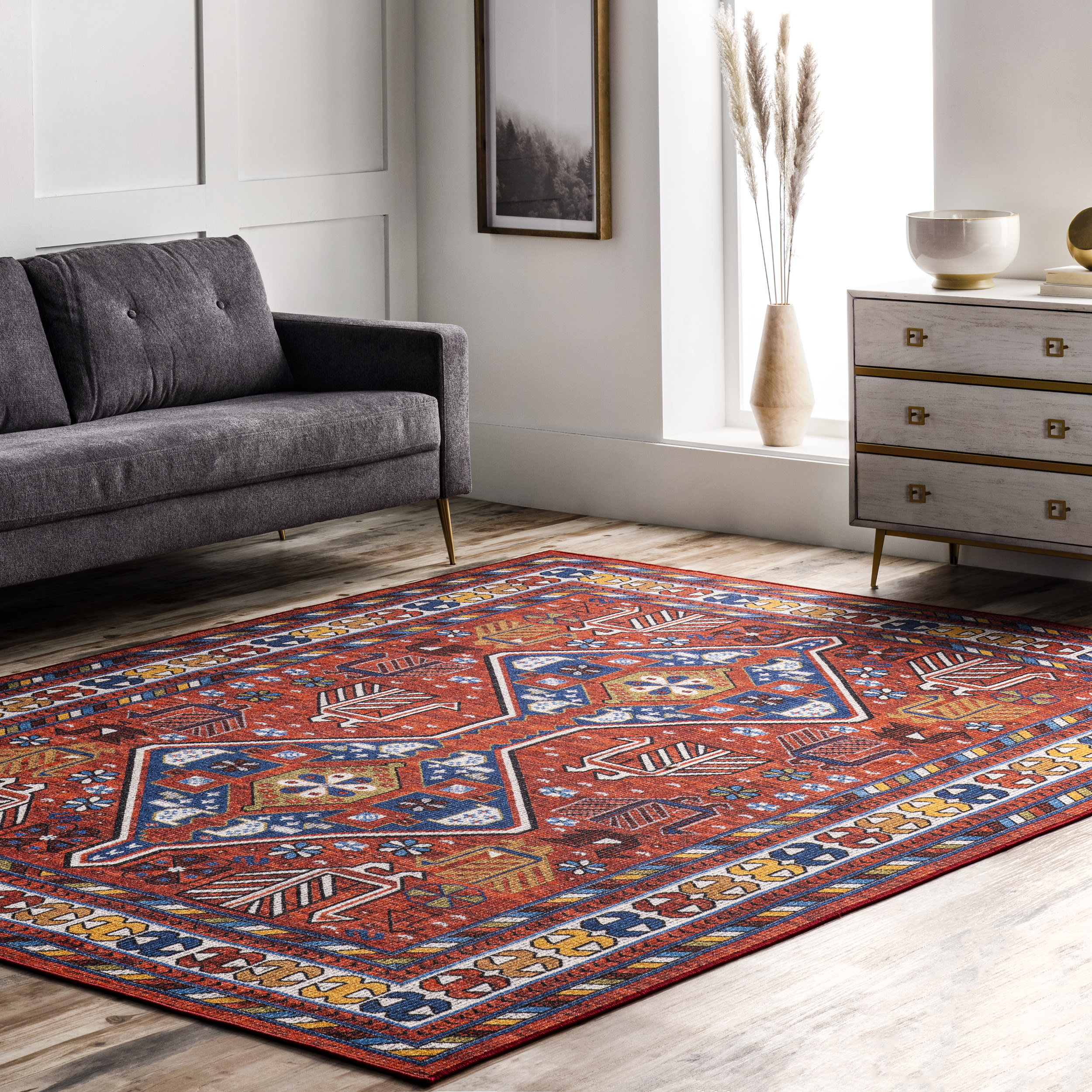 Bungalow Rose Synthetic Oriental Rug Wayfair