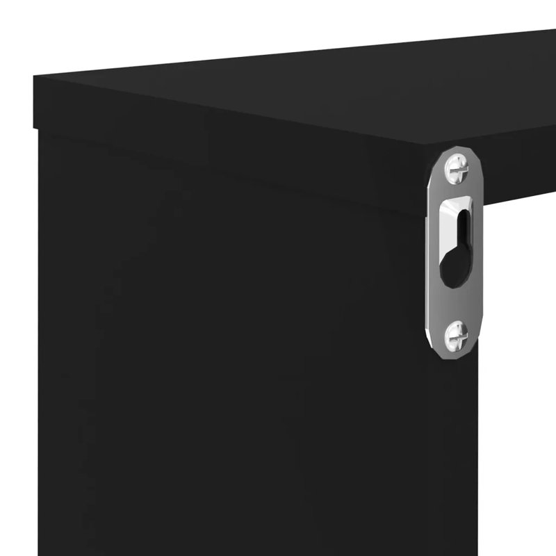 Glennora 2 Piece Cube Shelf, Black, 30cm H x 100cm W x 15cm D