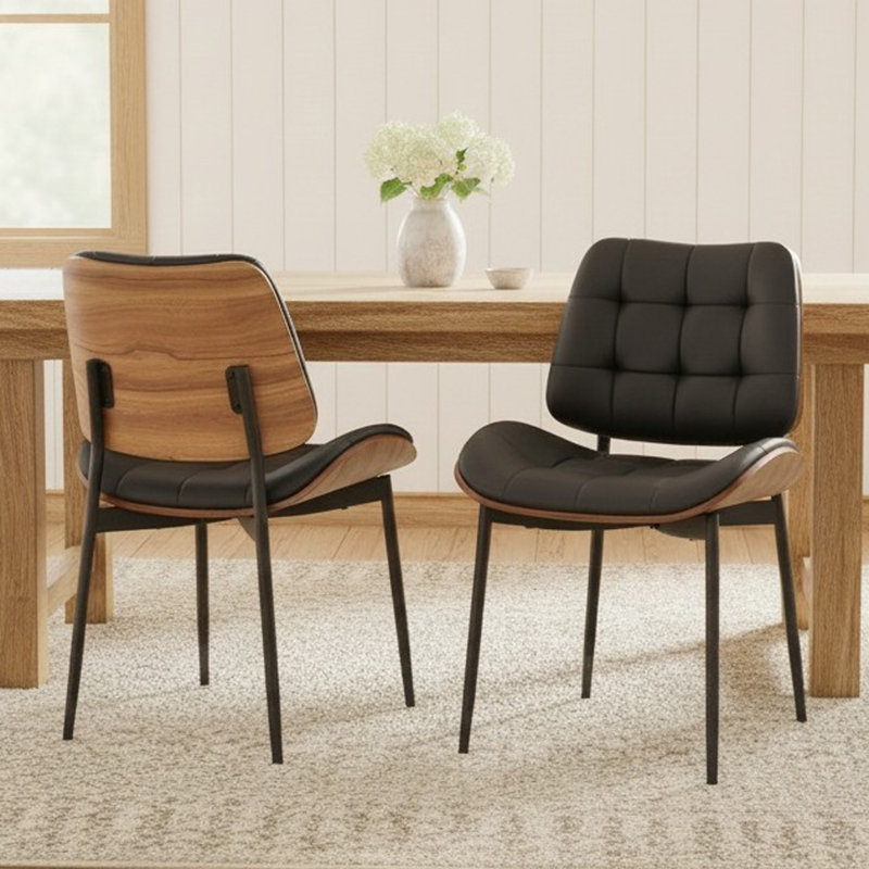 Chaise d'appoint rembourrée Modern, 2, Noir
