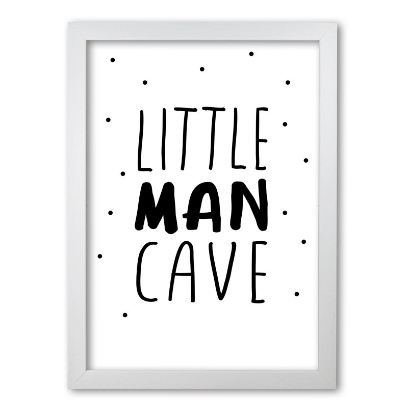 Little Man Cave Dots - Print, 30 cm H x 21 cm W x 5 cm D, White Grain Frame