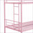 Twin Over Twin Metal Bunk Bed - Sturdy Pink Frame No Box Spring Needed for Shared Bedrooms-2014875631