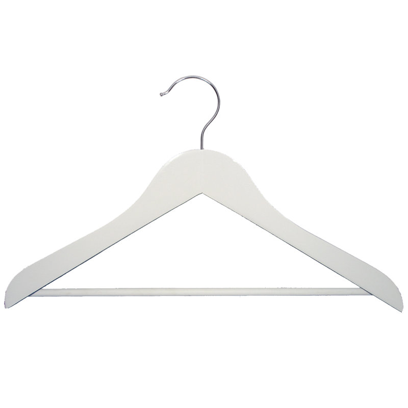 Cintre standard en bois pour robe / chandail Mccully, Blanc