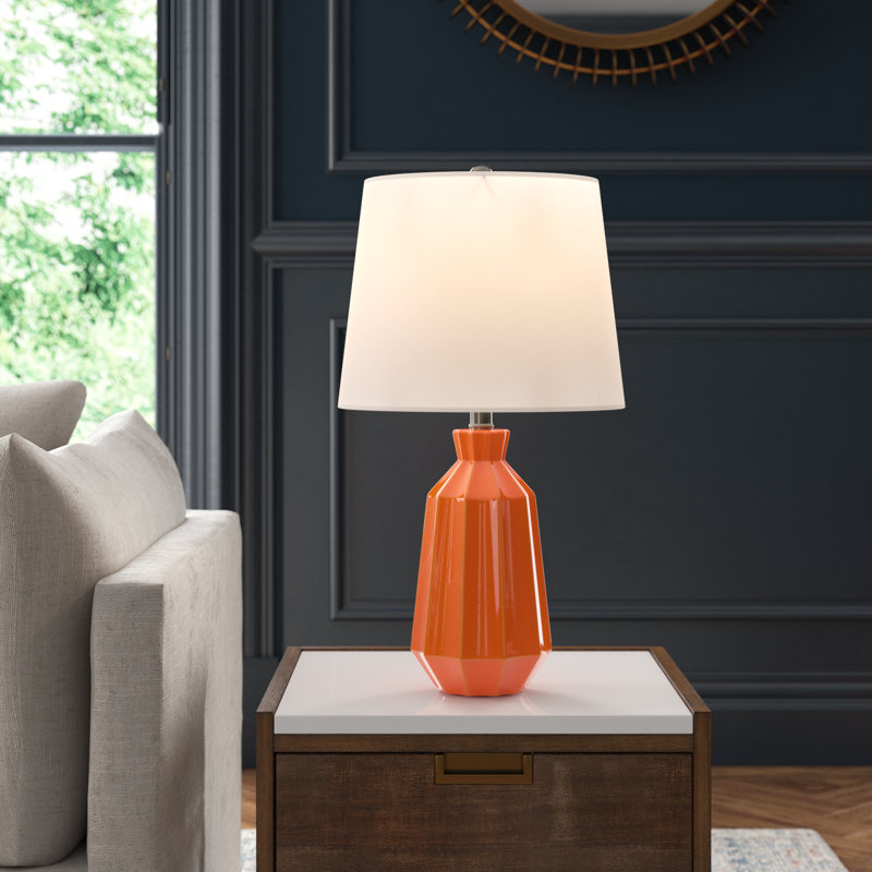Jeanette Ceramic Table Lamp, Orange