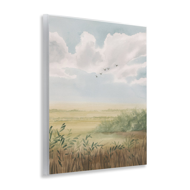  Oiseaux qui volent au-dessus de campagne, art mural par Grace Popp