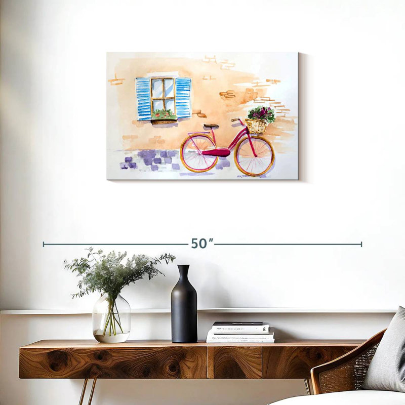 Vélo de village pittoresque, H 20 po x l 30 po