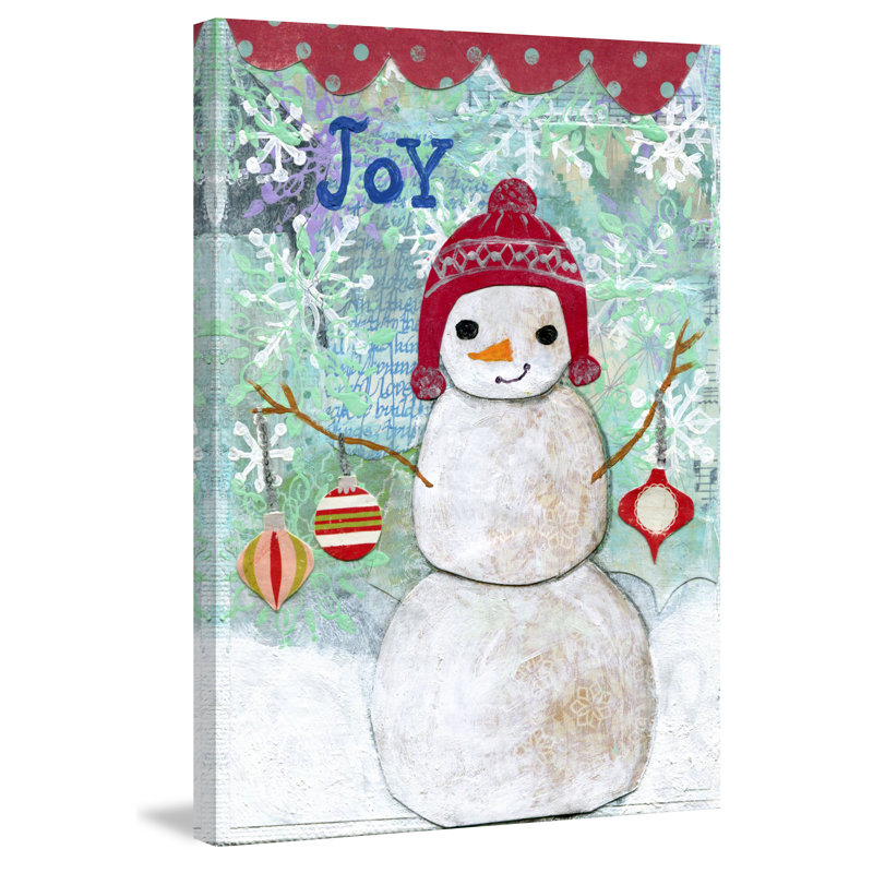 «Joy Snowman», reproduction sur toile tendue, H 18 po x l 12 po x P 1,5 po