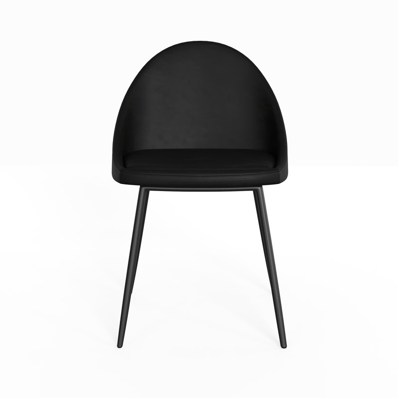 Chaise en cuir Holmes, Cuir vegan noir minuit