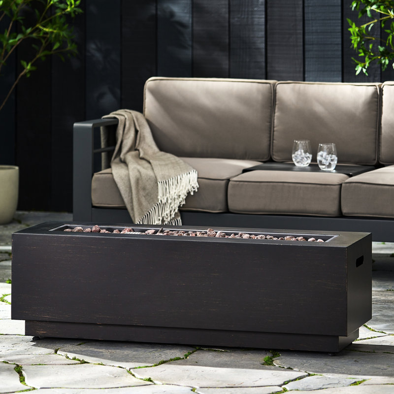Foyer rectangulaire rectangulaire en fer gris foncé 50 000