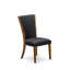 9-piece Dining Table Set includes a Dining Table and 8 Black Linen Fabric Dining room Chairs with Button tufted Back - Antique Walnut Finish-46235330-50927383