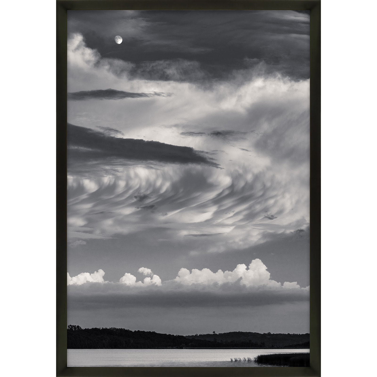 Island Lake Moon by Peter Dušek, Black, 38" H x 26.5" W x 1.25" D