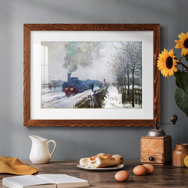 Train dans la neige, la locomotive, 1875, Érable, H 14 po x l 20 po x P 1,5 po