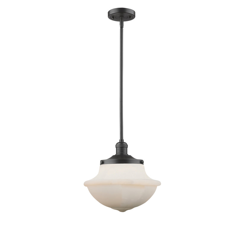 Baptiste 1 - Light Single Pendant, Matte White, No Bulb Included, Oil Rubbed Bronze