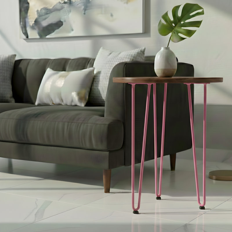 ROUS Hardware 24" Hairpin Furniture Leg | Steel Mid-Century Modern Table Leg – Blush (Pink), 1 Count, Blush (Pink), 24" H