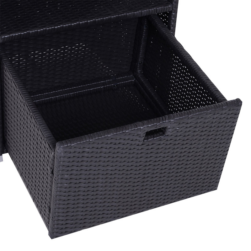 Porte-serviettes de piscine Outsunny Valet, Marron foncé