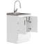 Reed - Armoire de buanderie de luxe 24 "avec robinet coulissant et évier en acier inoxydable - blanc-782517856